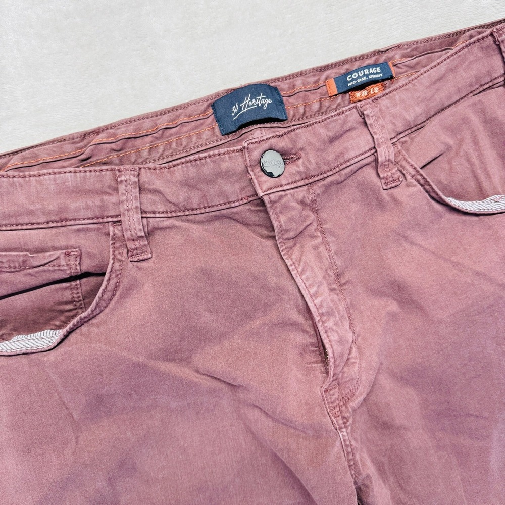 34 Heritage Jeans Men 38x32 Plum Courage Mid Rise Straight Comfort Stretch Pants